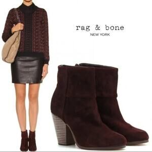Rag & Bone Classic Newbury chocolate brown Suede Ankle Boots SZ 7